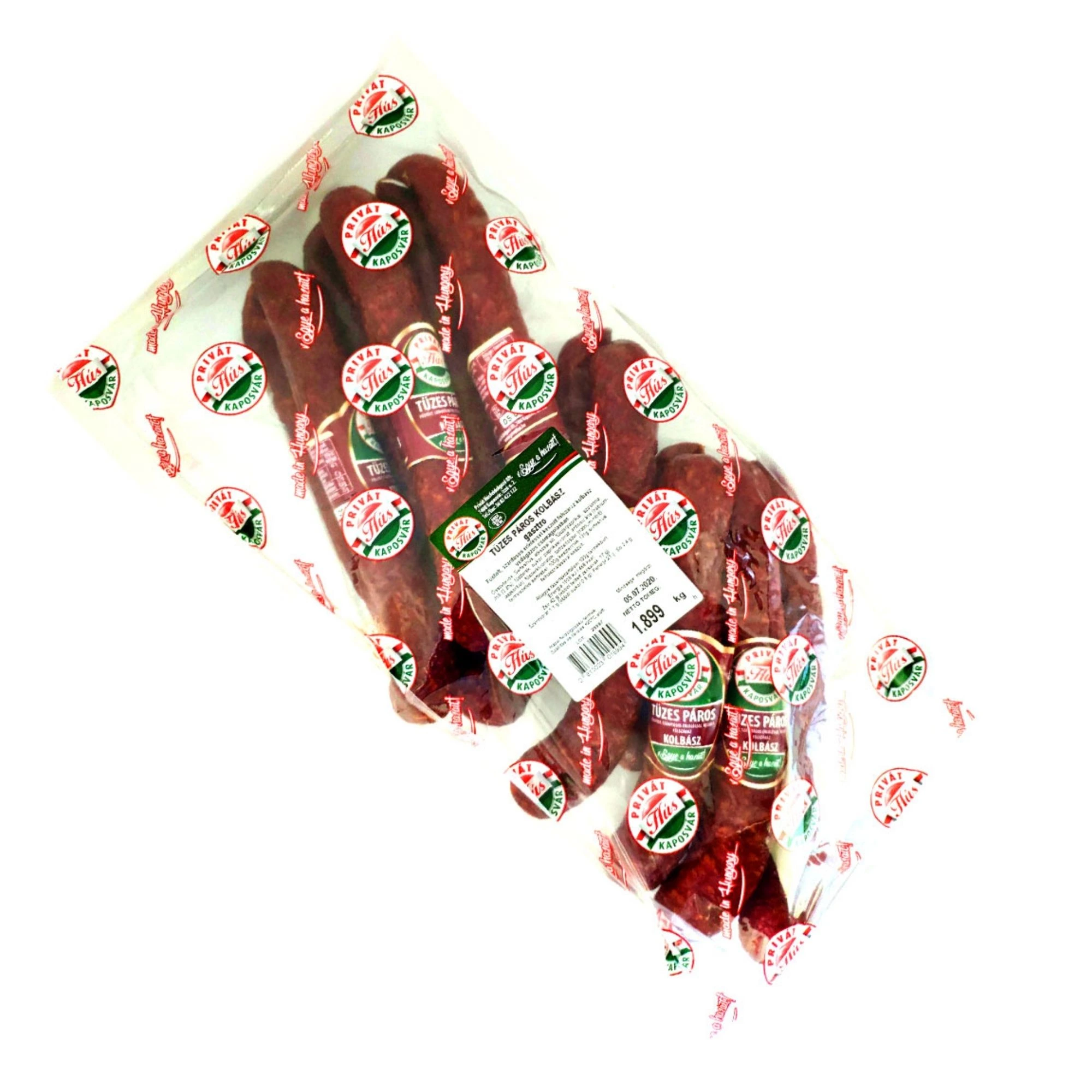 Traditional Hungarian Smoked Hot Pork Sausage – Házi Csípős Kolbász (1.3kg / ~2.86 Lbs)