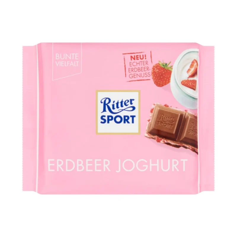 25x Original German Ritter SPORT Strawberry Yogurt Chocolate Bar 100g / 3.5oz