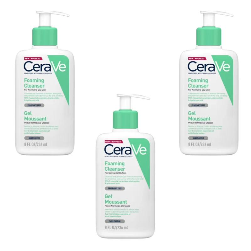 3x CeraVe Foaming Cleansing Gel for Normal and Oily Skin 236ml / 8 fl oz