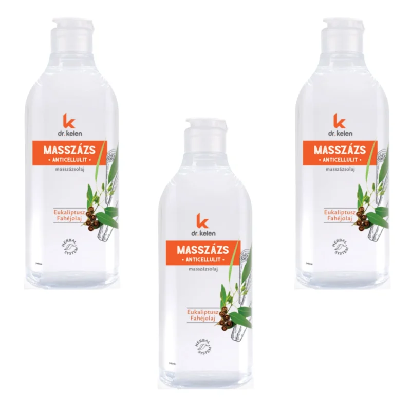 3x Dr. Kelen Anti-Cellulite and Striae Massage Oil 500ml / 16.9 fl oz