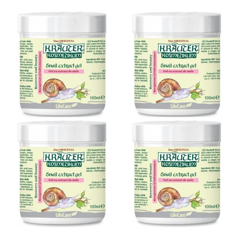 4x Krauter Skin Repairing Snail Gel for Scars and Acne LifeCare 100ml / 3.5 fl oz