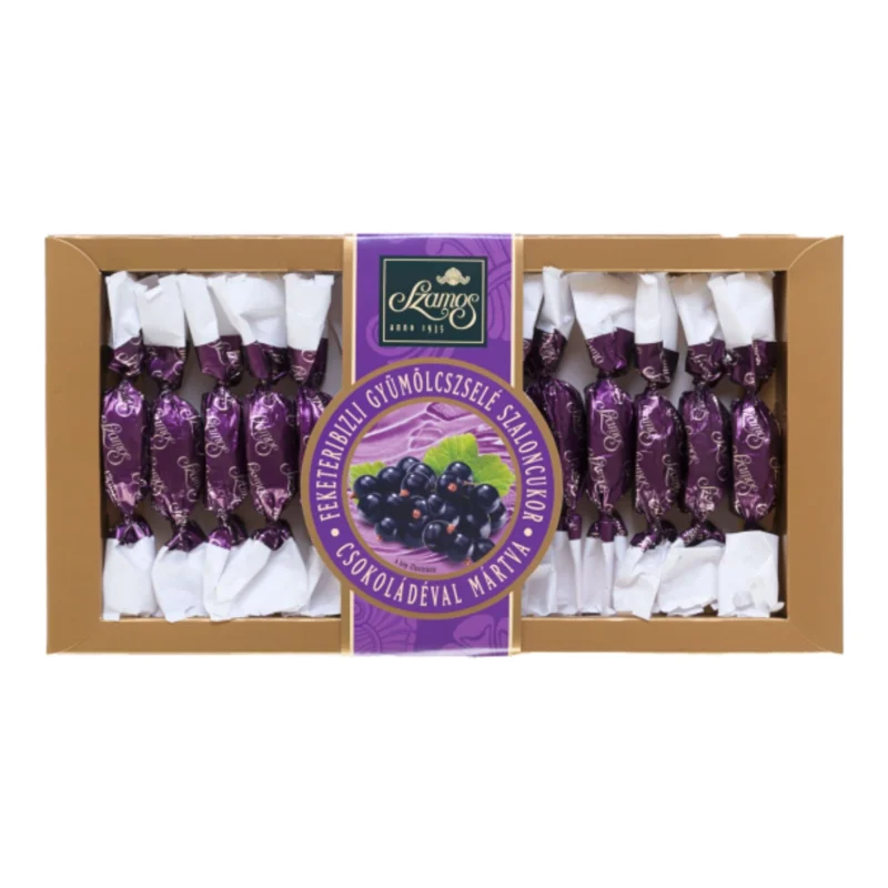 6x SZAMOS Szaloncukor Christmas Candy Filled with Blackcurrant Jelly (Zselés) 180g / 6.35oz