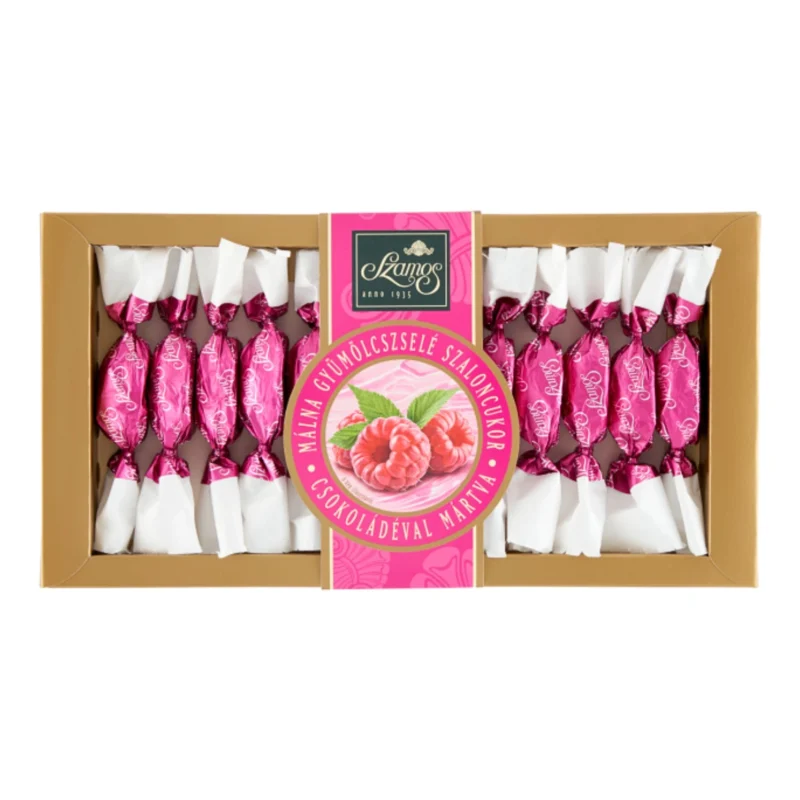 6x SZAMOS Szaloncukor Christmas Candy Filled with Raspberry Jelly (Zselés) 180g / 6.35oz