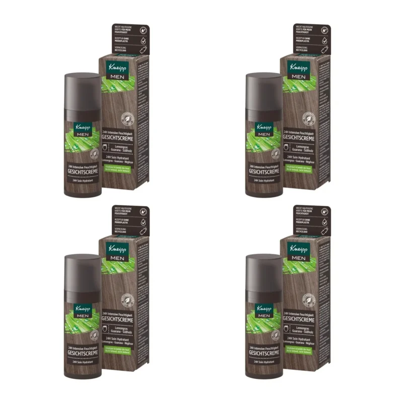 4x Kneipp Men 24h Intensive Face Cream 50 ml / 1.69 fl oz