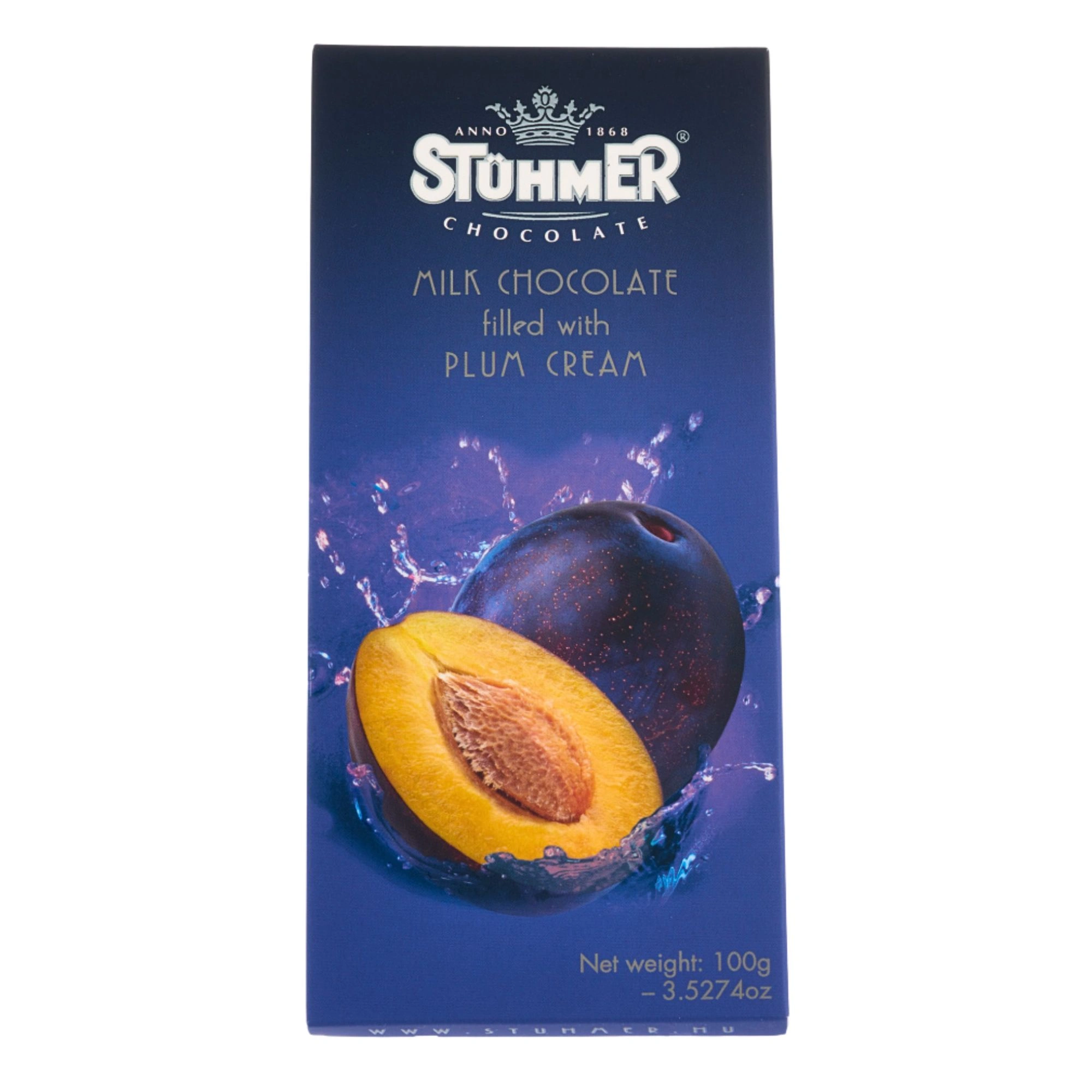 10x STÜHMER Milk Chocolate Filled with Plum Cream 100g / 3.53 oz