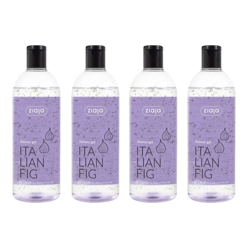 4x Ziaja Shower Gel with Italian Fig Extract 500ml / 16.91 fl oz