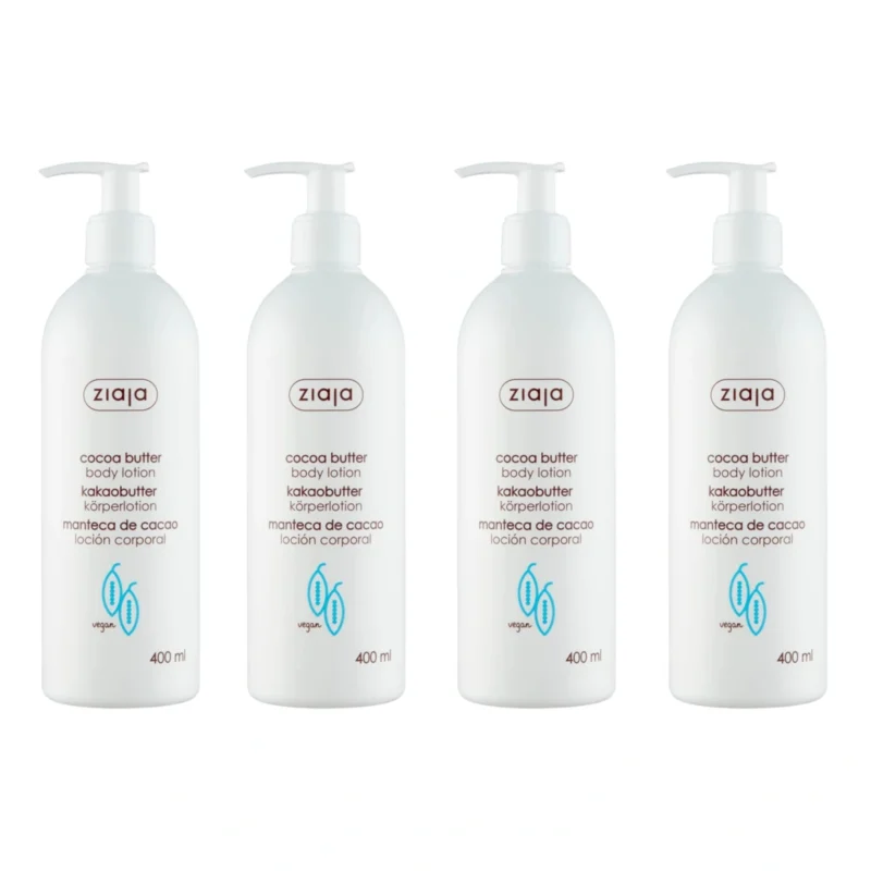 4x Ziaja Cocoa Butter Body Lotion 400ml / 13.53 fl oz