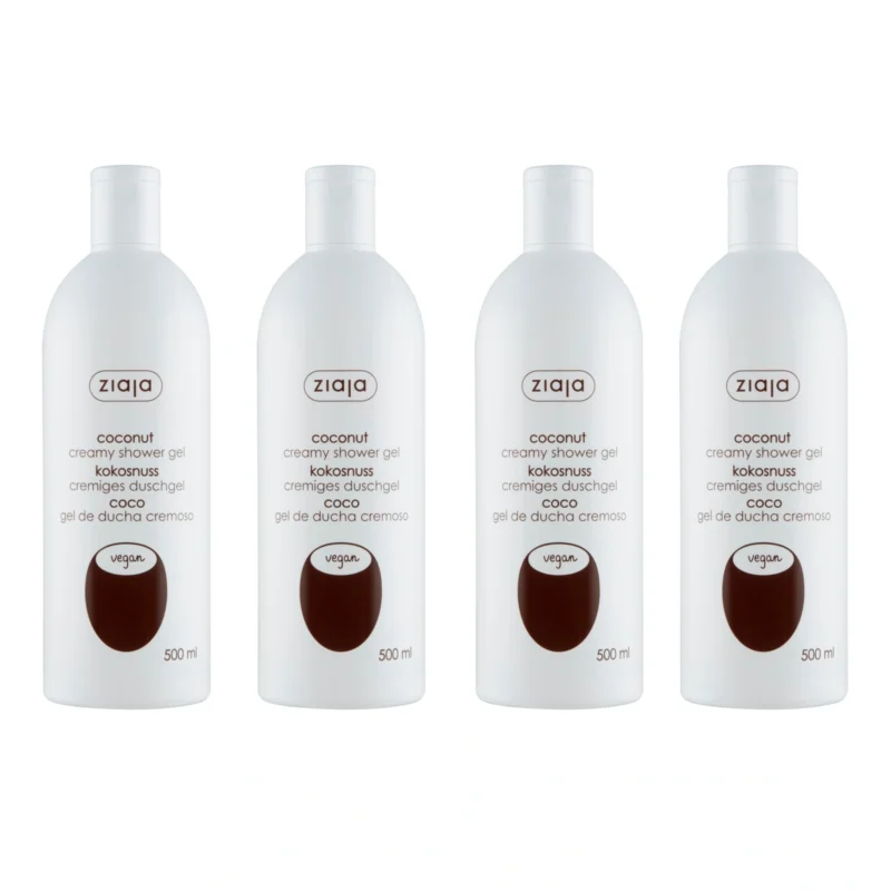 4x Ziaja Coconut Shower Gel 500ml / 16.91 fl oz