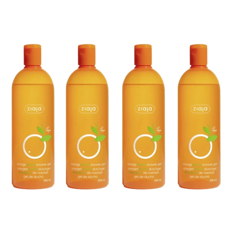 4x Ziaja Orange Butter Shower Gel 500ml / 16.91 fl oz