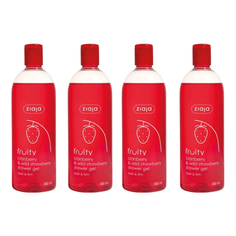 4x Ziaja Strawberry and Blueberry Shower Gel 500ml / 16.91 fl oz