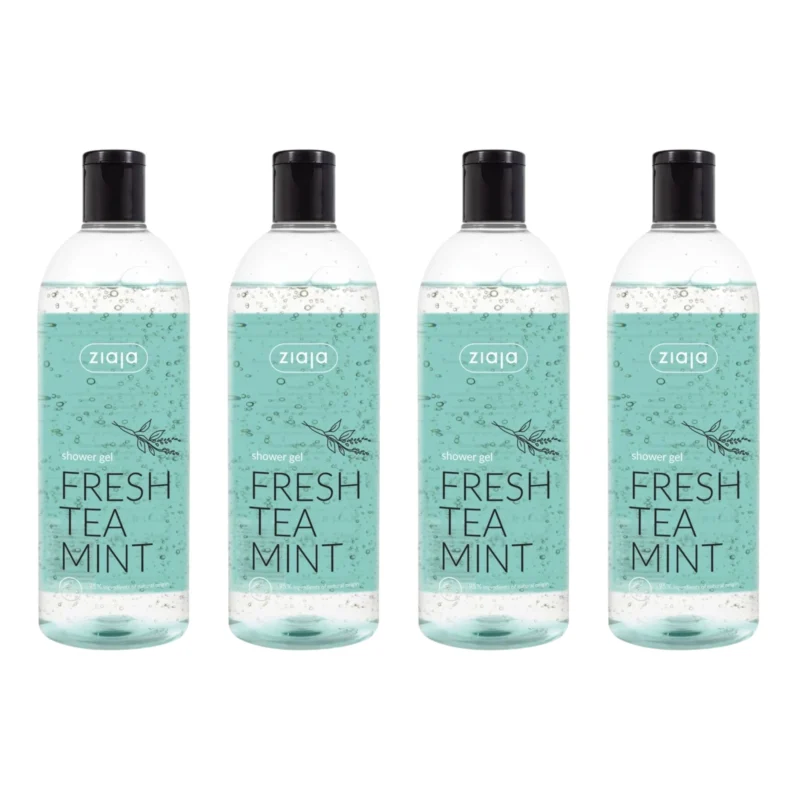 4x Ziaja Fresh Mint Tea Shower Gel 500ml / 16.91 fl oz