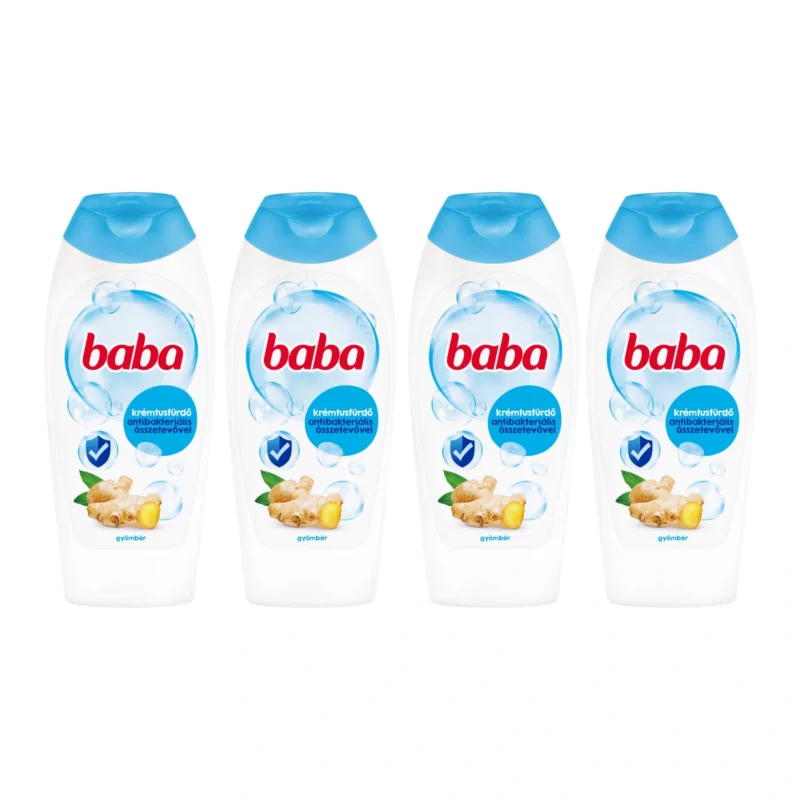 4x Baba Antibacterial Shower Gel with Ginger Extract 400ml / 13.5 fl oz