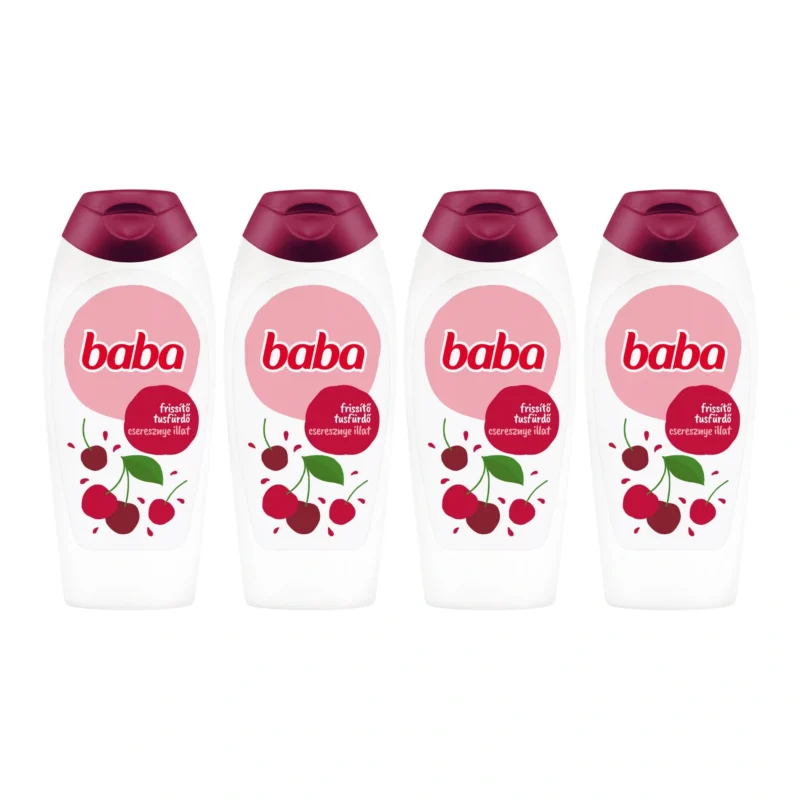 4x Baba Shower Gel with Cherry 400ml / 13.5 fl oz