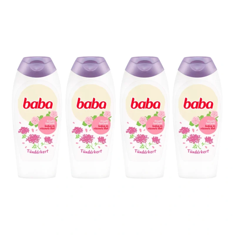 4x Baba Shower Gel with Elderflower and Rose Water 400ml / 13.5 fl oz