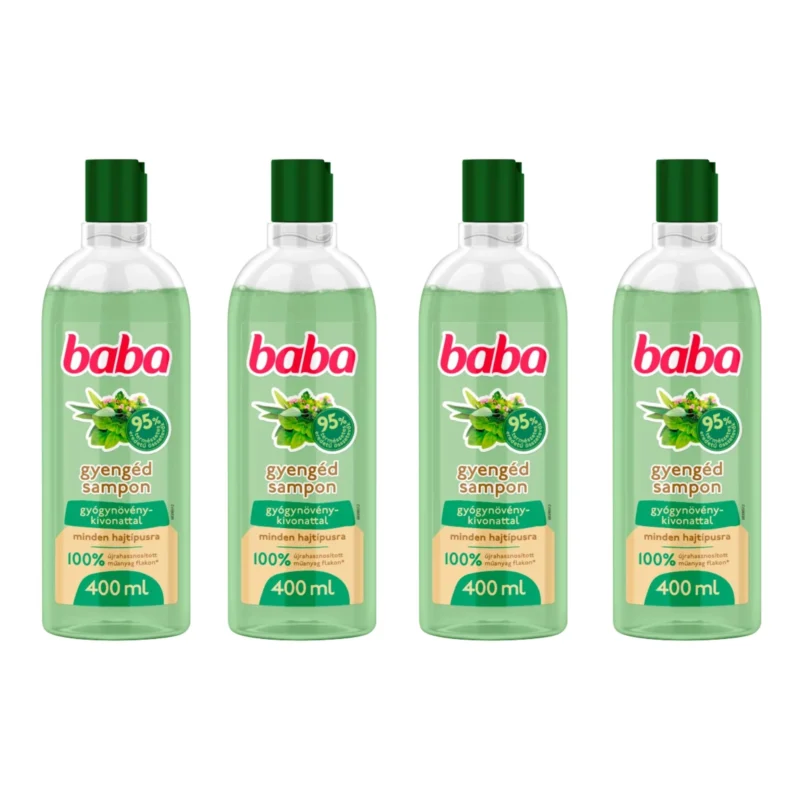 4x Baba Family Shampoo with Herbal Extracts 400ml / 13.5 fl oz