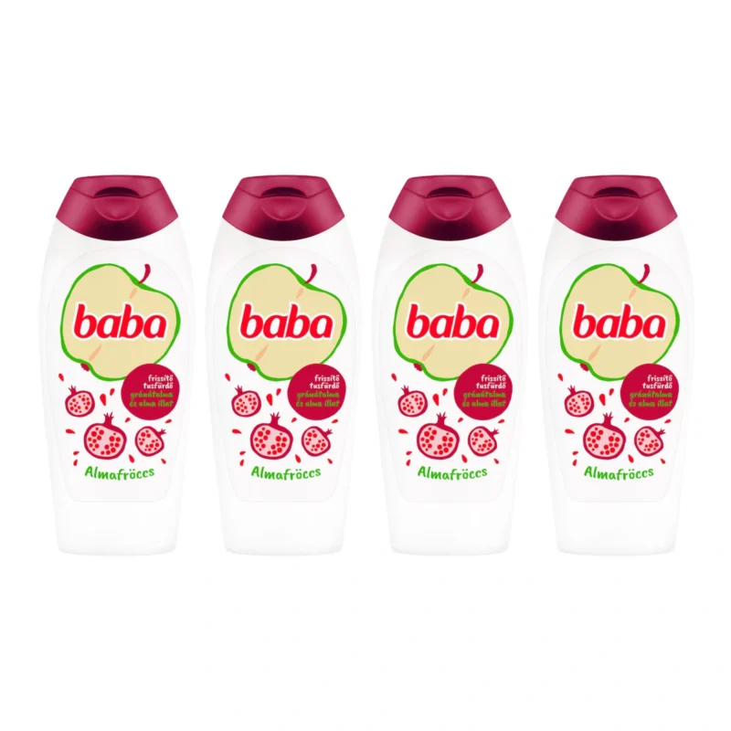 4x Baba Shower Gel with Apple and Pomegranate 400ml / 13.5 fl oz
