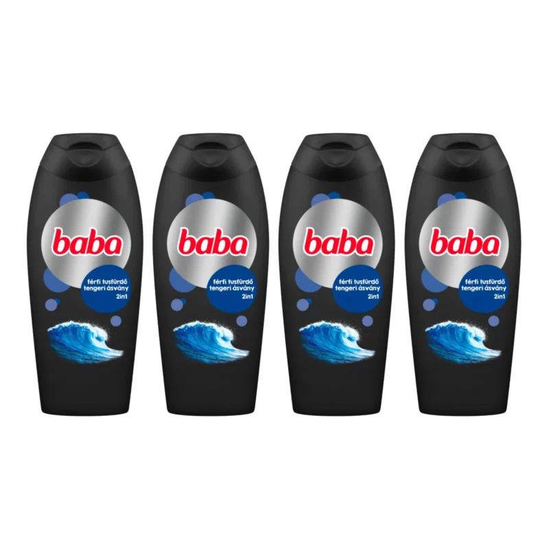 4x Baba Men's Shower Gel 2in1 with Sea Minerals 400ml / 13.5 fl oz