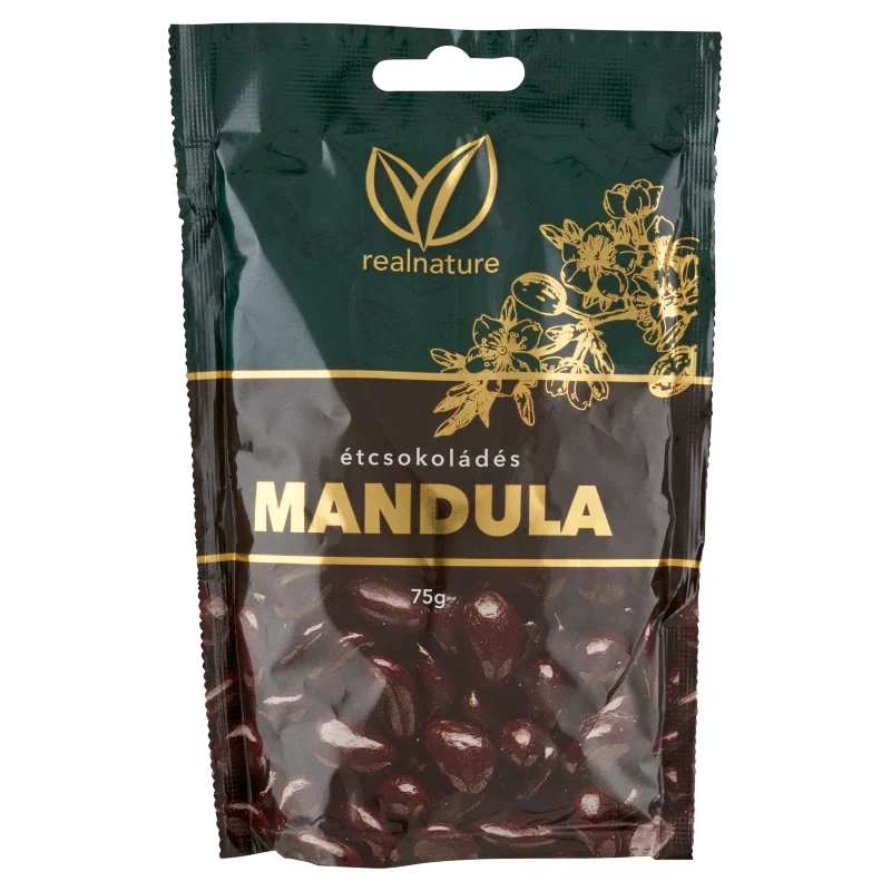 20x Real Nature Dark Chocolate Almond - Étcsokoládés Mandula 75g / 2.64oz