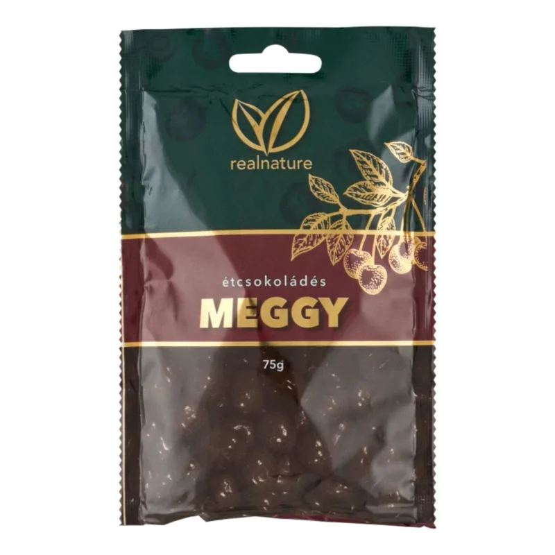 20x Real Nature Dark Chocolate Sour Cherry - Étcsokoládés Meggy 75g / 2.64oz