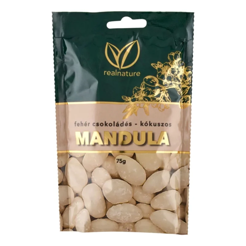 20x Real Nature White Chocolate Coconut Almond - Fehér Csokoládés-Kókuszos Mandula 75g / 2.64oz