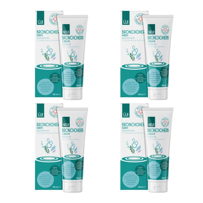 4x Balint Cosmetics Bronchoherb Breathing Relief Cream 100ml / 3.38 fl oz