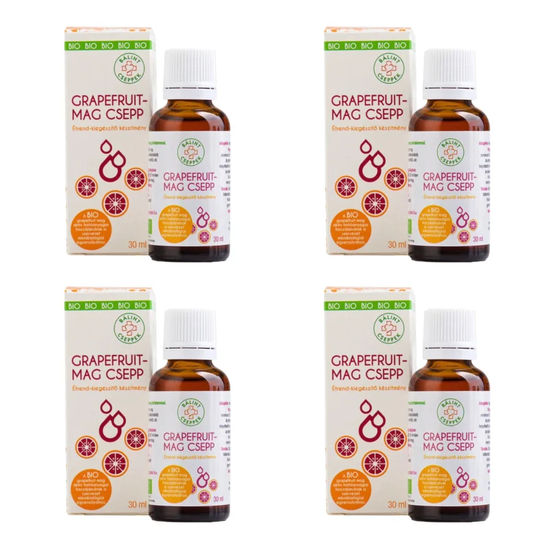 4x Balint Cseppek Organic Grapefruit Seed Extract Drops 30 ml / 1.01 fl oz