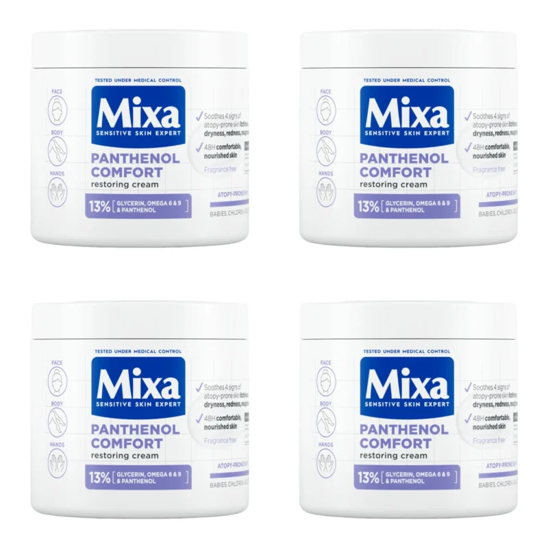4x Mixa Panthenol Comfort Body Lotion for Atopy-Prone Skin 400 ml / 13.53 floz
