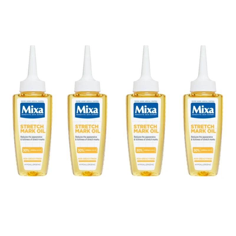 4x Mixa Anti-Stretch Marks Oil 100ml / 3.38 floz
