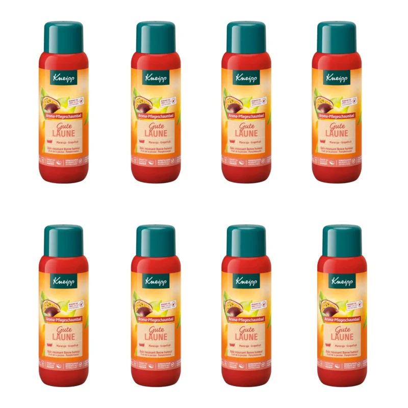 8x Kneipp Gute Laune Aroma Bubble Bath 400 ml / 13.53 floz