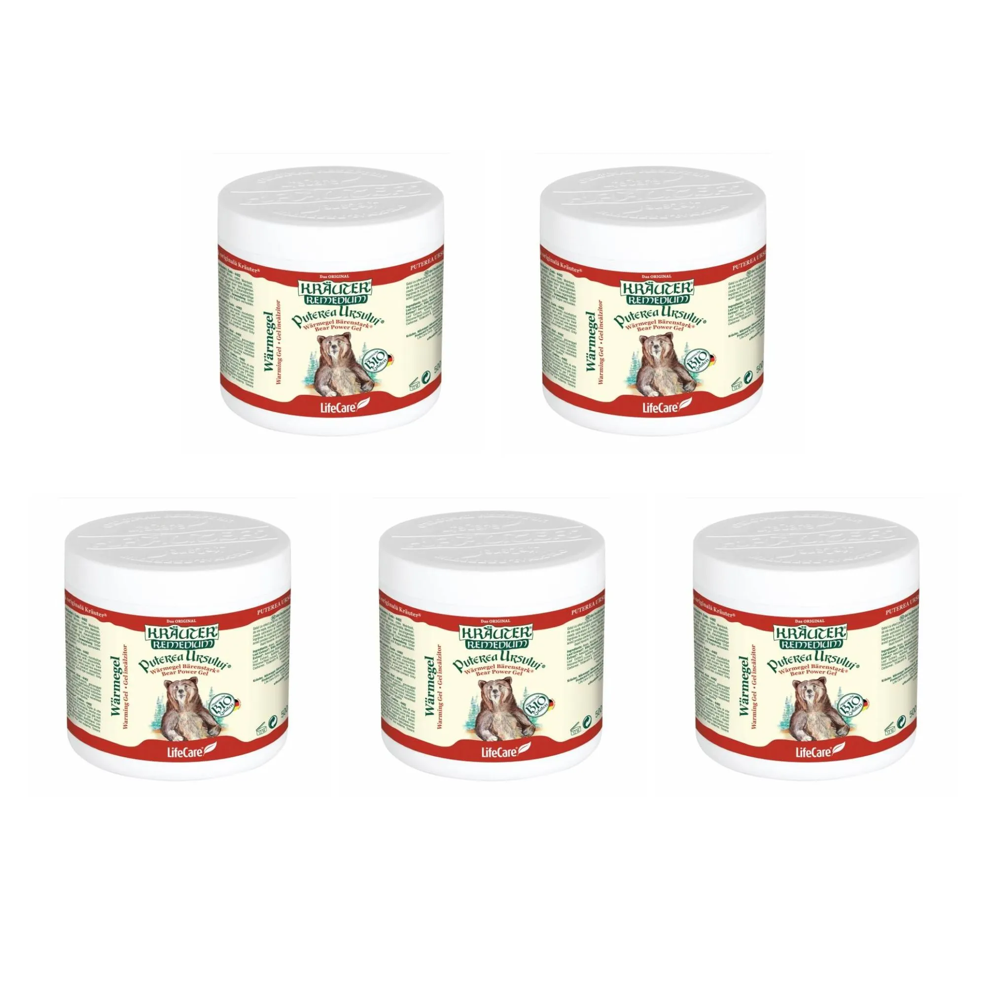 5x Krauter Bear Power Herbal Gel Against Rheumatism Organic Medicinal Herbs 250 ml / 8.5 fl oz