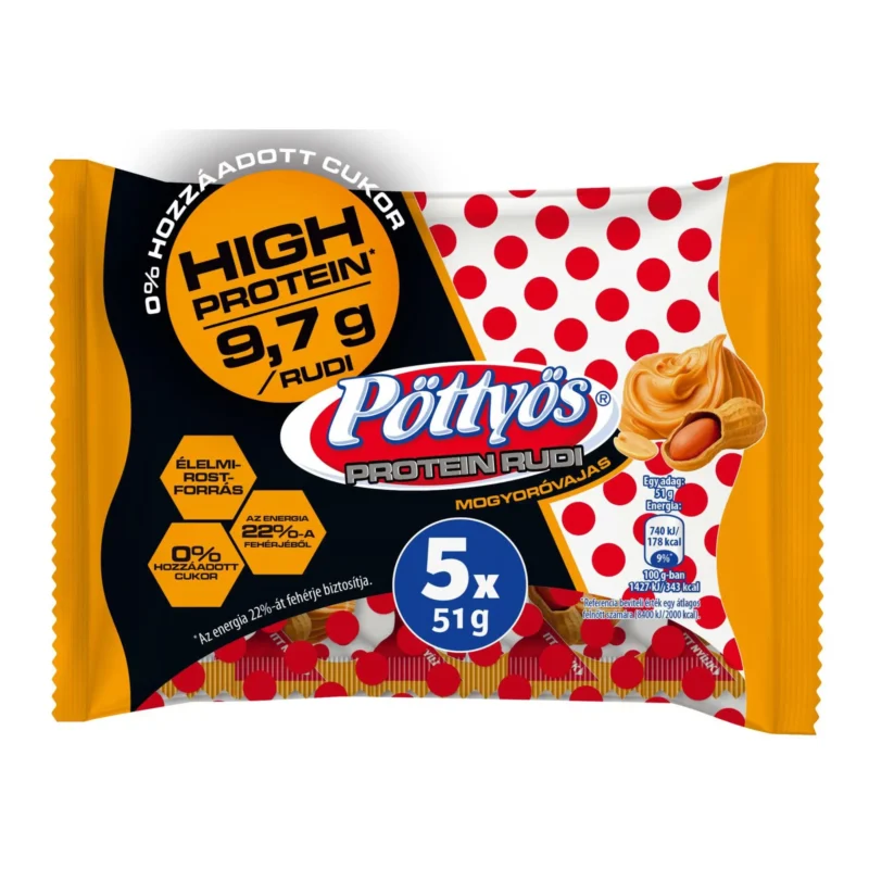 85x Pöttyös Óriás Protein Túró Rudi with Peanut Filling 51g / 1.8oz
