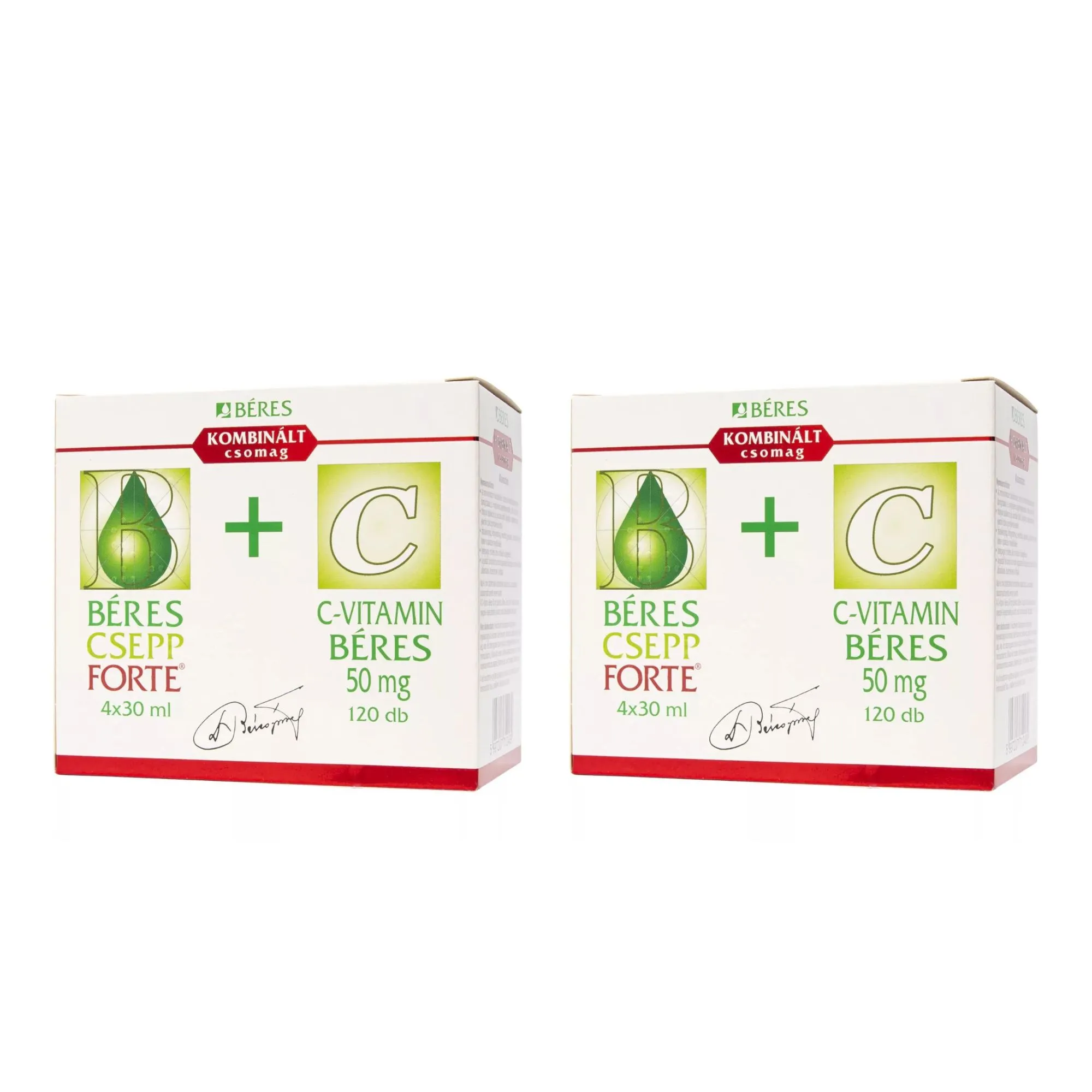 8x30ml Beres Csepp Forte Drops Stronger Immune System Supplement + Vitamin C 50mg Tablets 240pcs